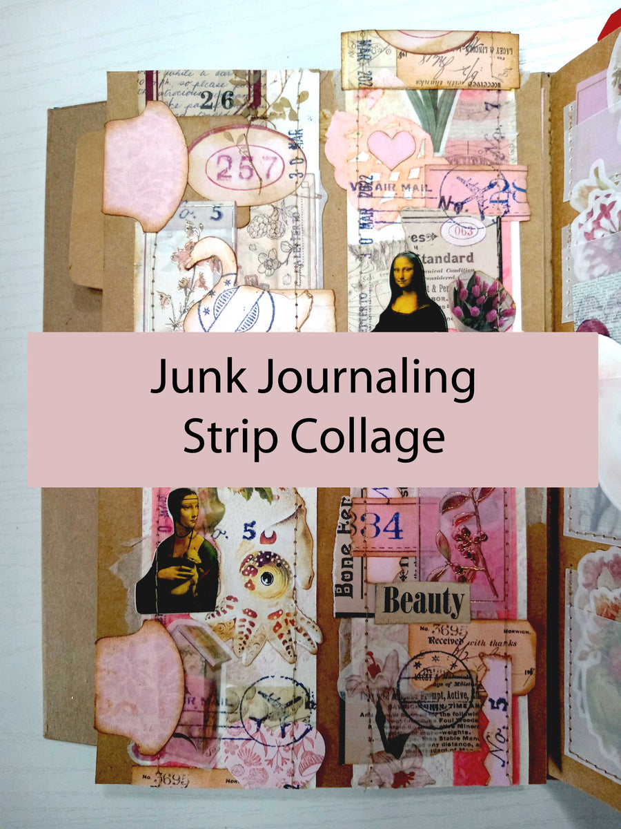 Stamped Linen for Journaling and Crafting, Junk Journal Supplies