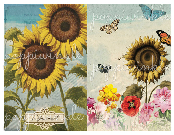 Sunflower Junk Journal Spread Page 1