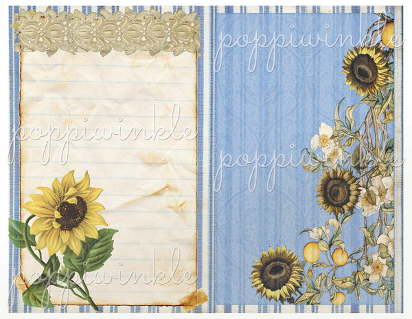 Sunflower Junk Journal Spread Page 2