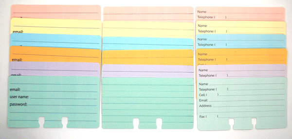3" x 5" Rolodex Contact Cards