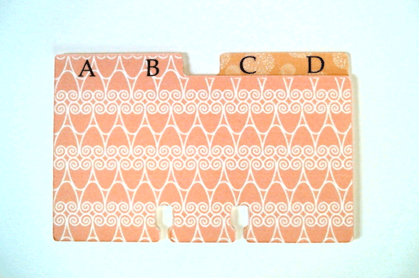 Rolodex Dividers - 2 Letters per Divider - Multi Pattern