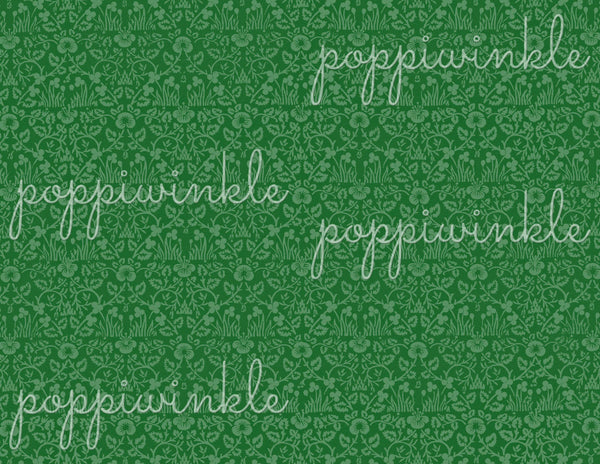 A printable background paper in a vintage print in shades of Christmas green.