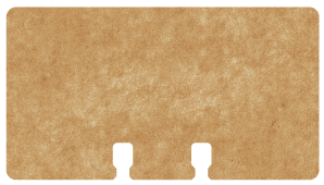 a single brown kraft cardstock Rolodex card against a white background